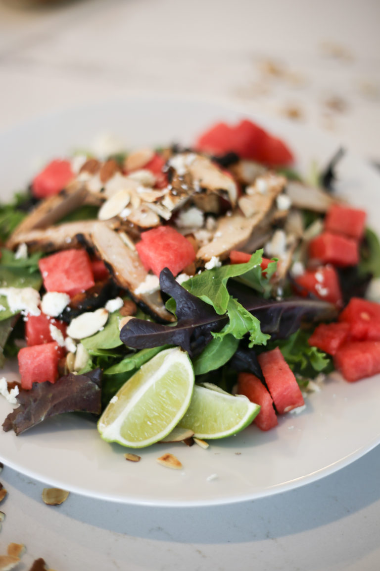 Watermelon & Feta Salad with Grilled Chicken