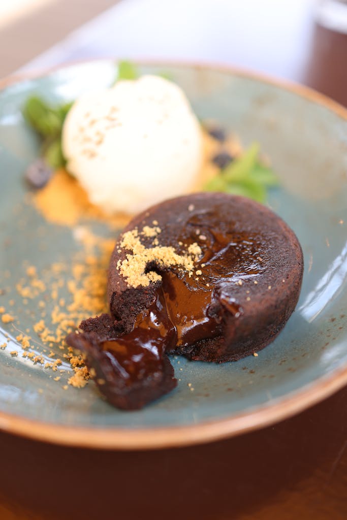 Chocolate Pastry with Ice Creams