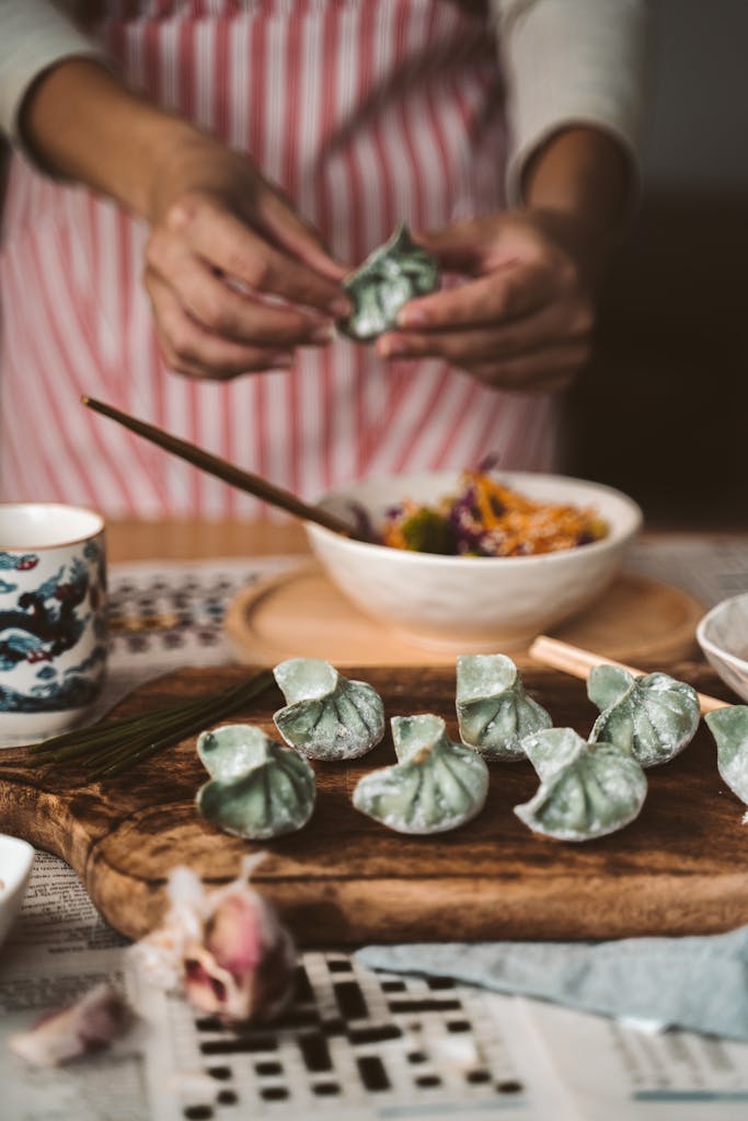 Person Making Dumplings